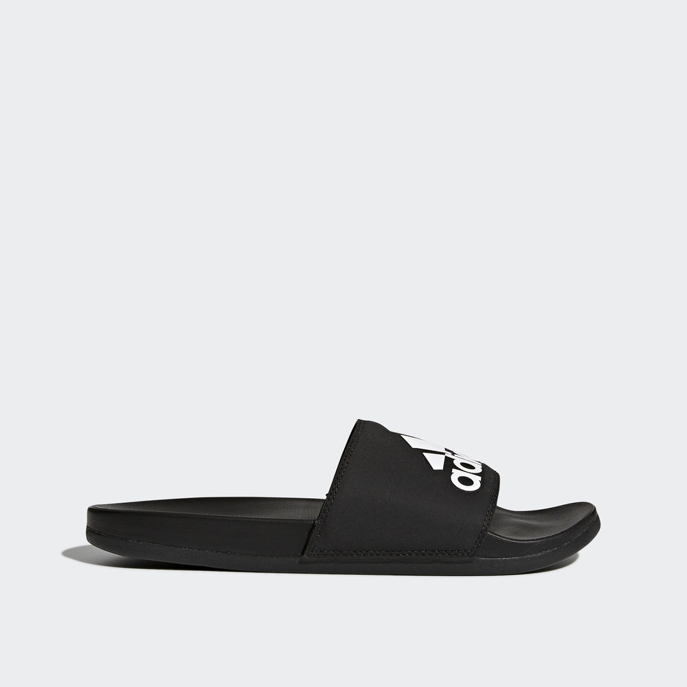 Adidas Adilette Cloudfoam Plus Logo Slides - παντοφλες ανδρικα - Μαυρα/Μαυρα/Ασπρα,Μέγεθος: EU 36 –